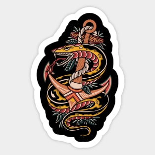 Snake and anchor Sticker